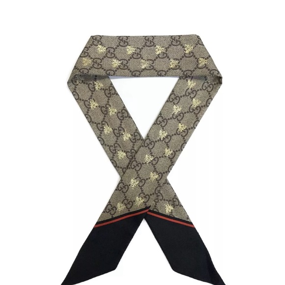 Gucci Accessories - GUCCI GG Bee 100% Silk Scarf Twilly